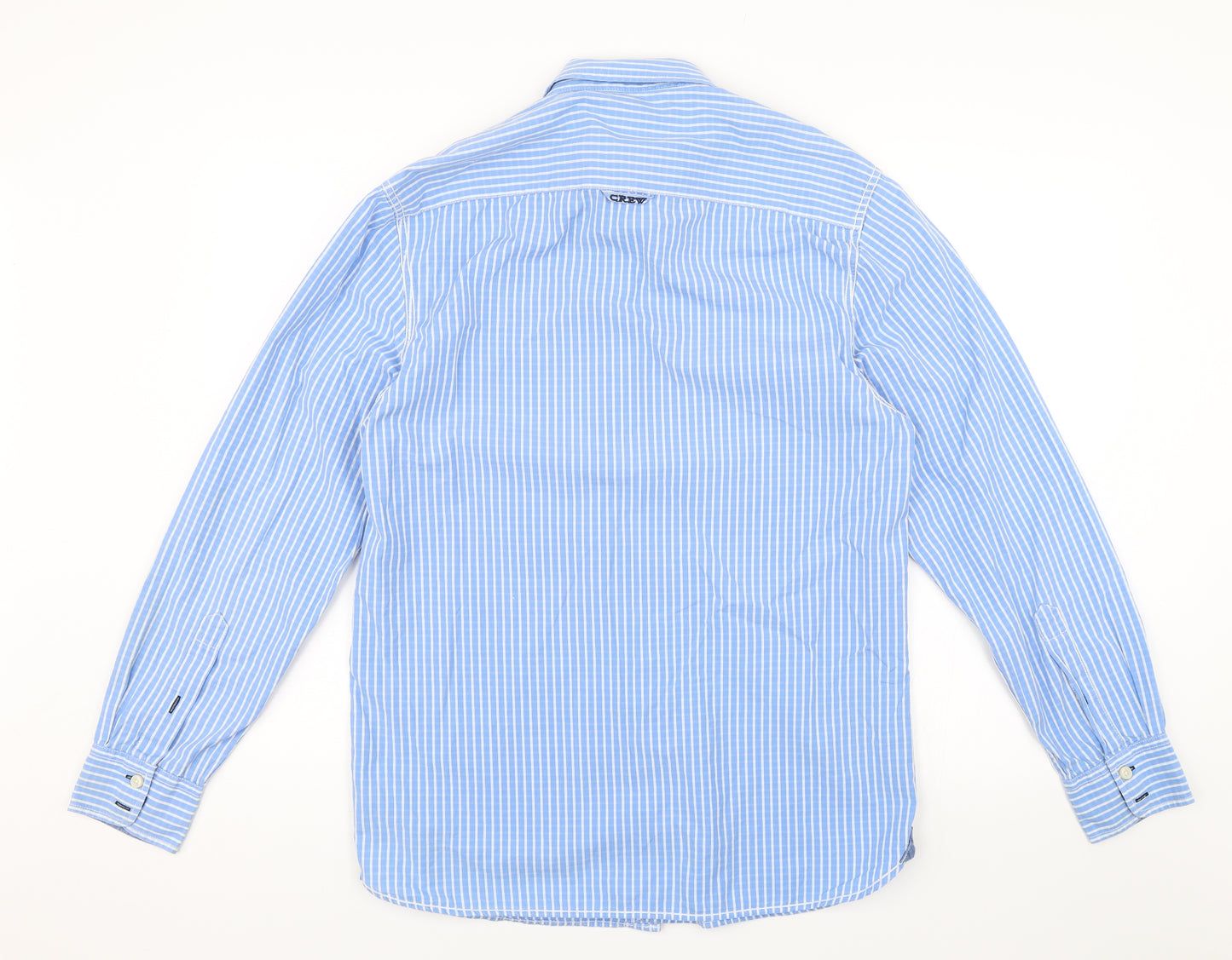 Crew Clothing Mens Blue Striped   Button-Up Size M