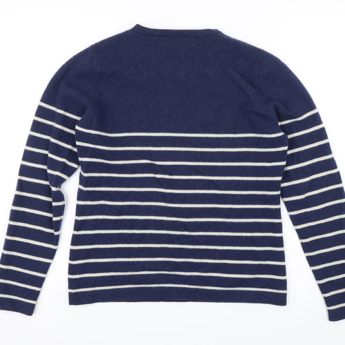 John Lewis Womens Blue Striped  Pullover Jumper Size 14