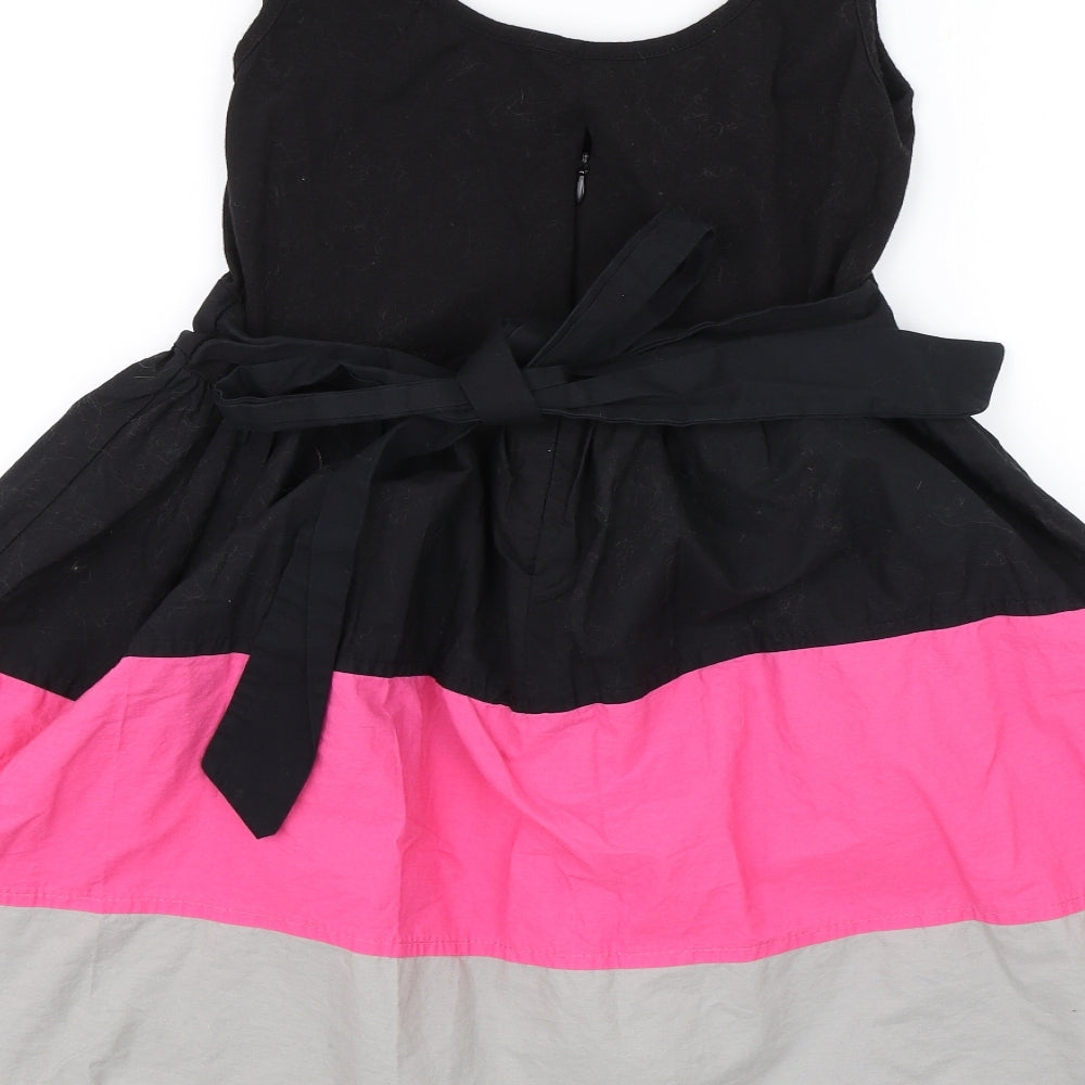 Amour Womens Black Striped  Shift  Size 10