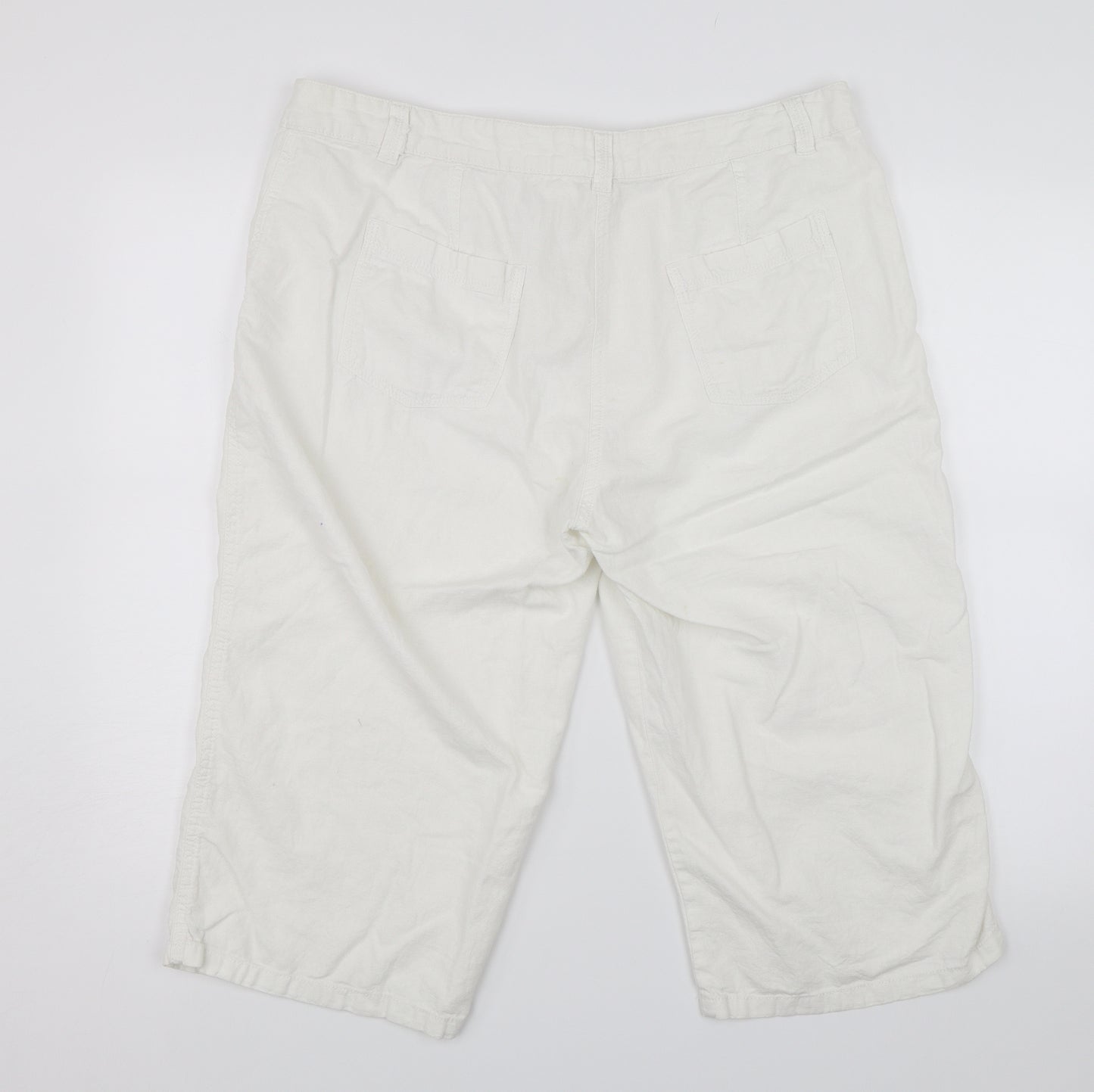 Marks and Spencer Womens White   Chino Shorts Size 18
