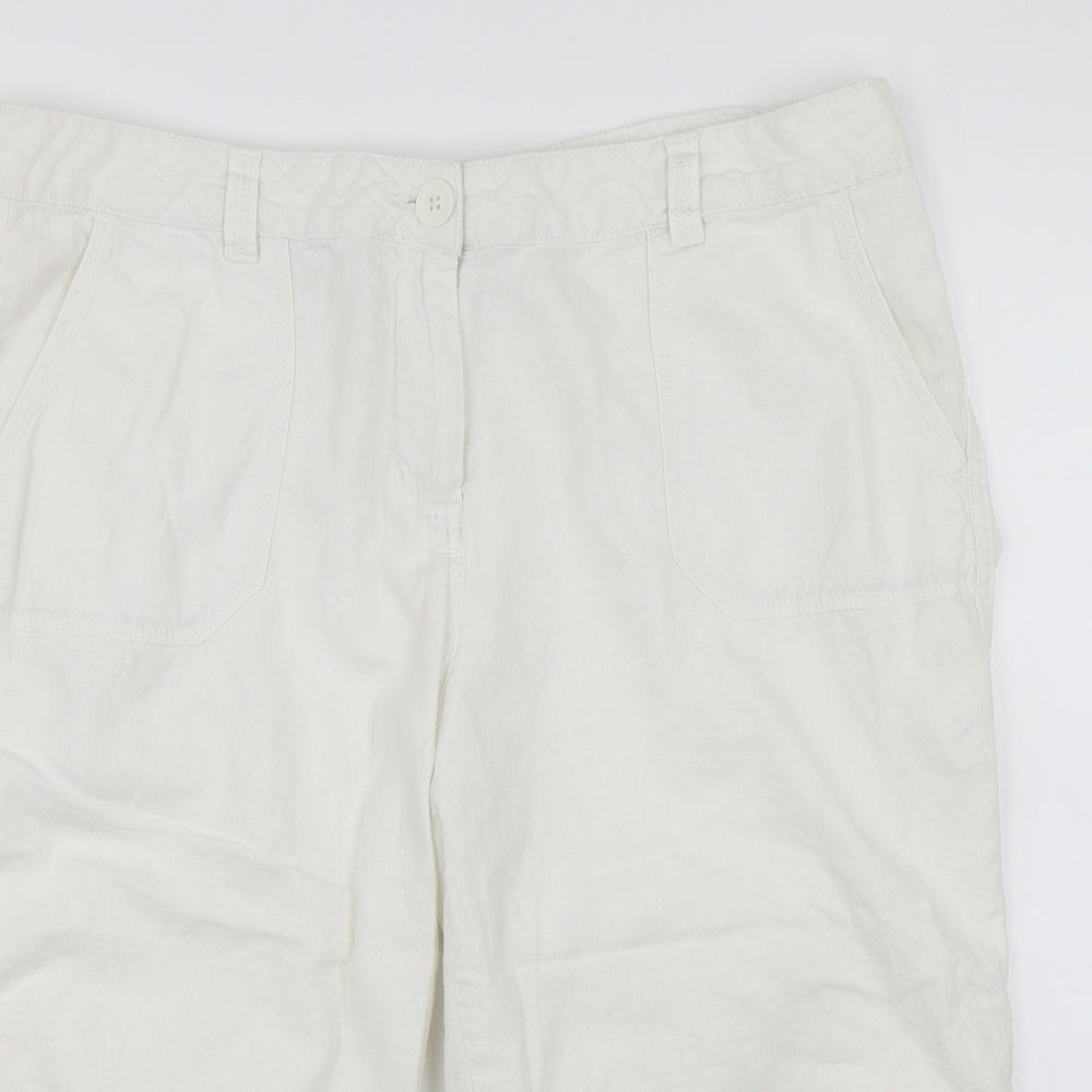 Marks and Spencer Womens White   Chino Shorts Size 18