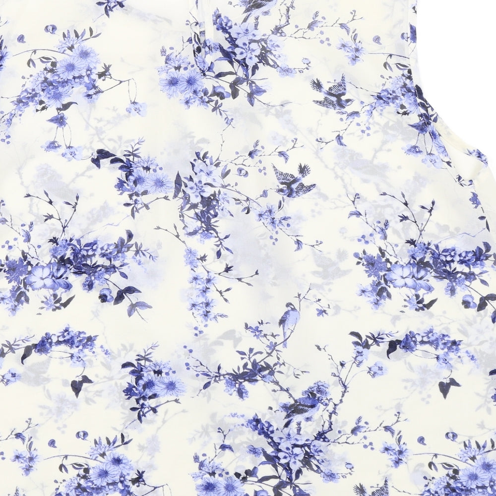 Atmosphere Womens White Floral  Basic Blouse Size 14