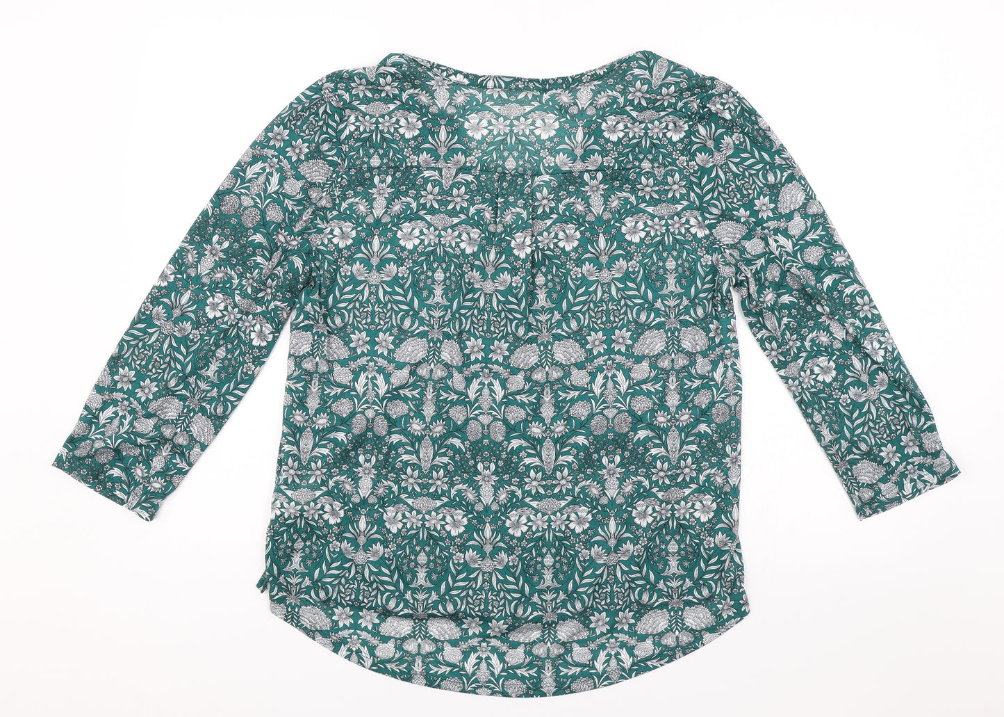 H&M Womens Green Floral  Basic Blouse Size M