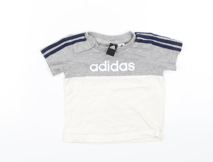 adidas Baby White   Basic T-Shirt Size 3-6 Months