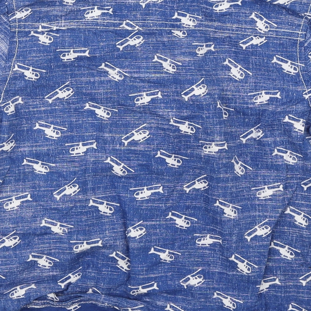 Mini Club Boys Blue   Basic Button-Up Size 3-4 Years  - Helicopters