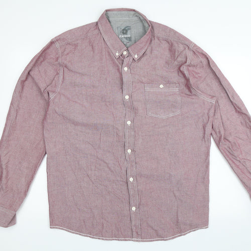 Peacocks Mens Pink    Button-Up Size XL