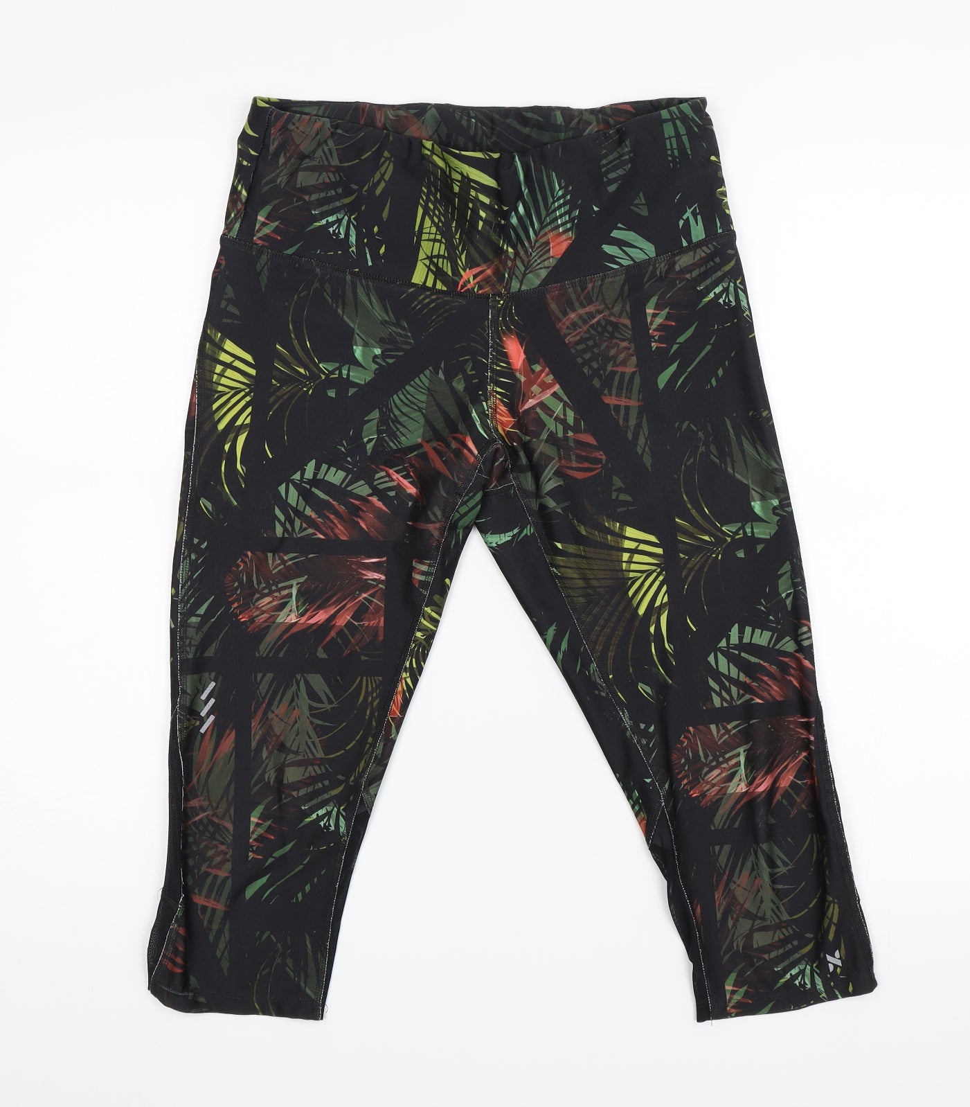 NEXT Womens Black Floral  Pedal Pusher Trousers Size 12 L16 in