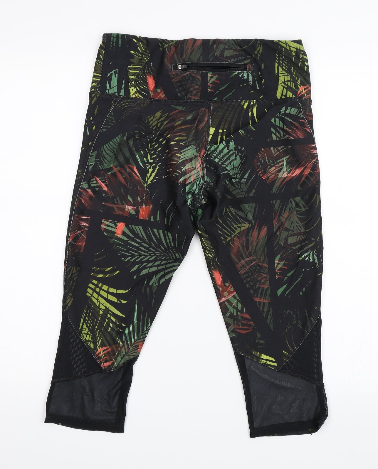 NEXT Womens Black Floral  Pedal Pusher Trousers Size 12 L16 in