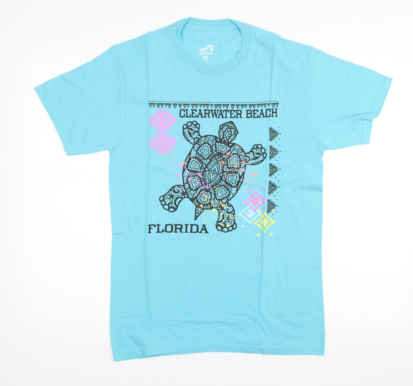 Surf Style Womens Blue   Basic T-Shirt Size S  - Clearwater Beach Florida