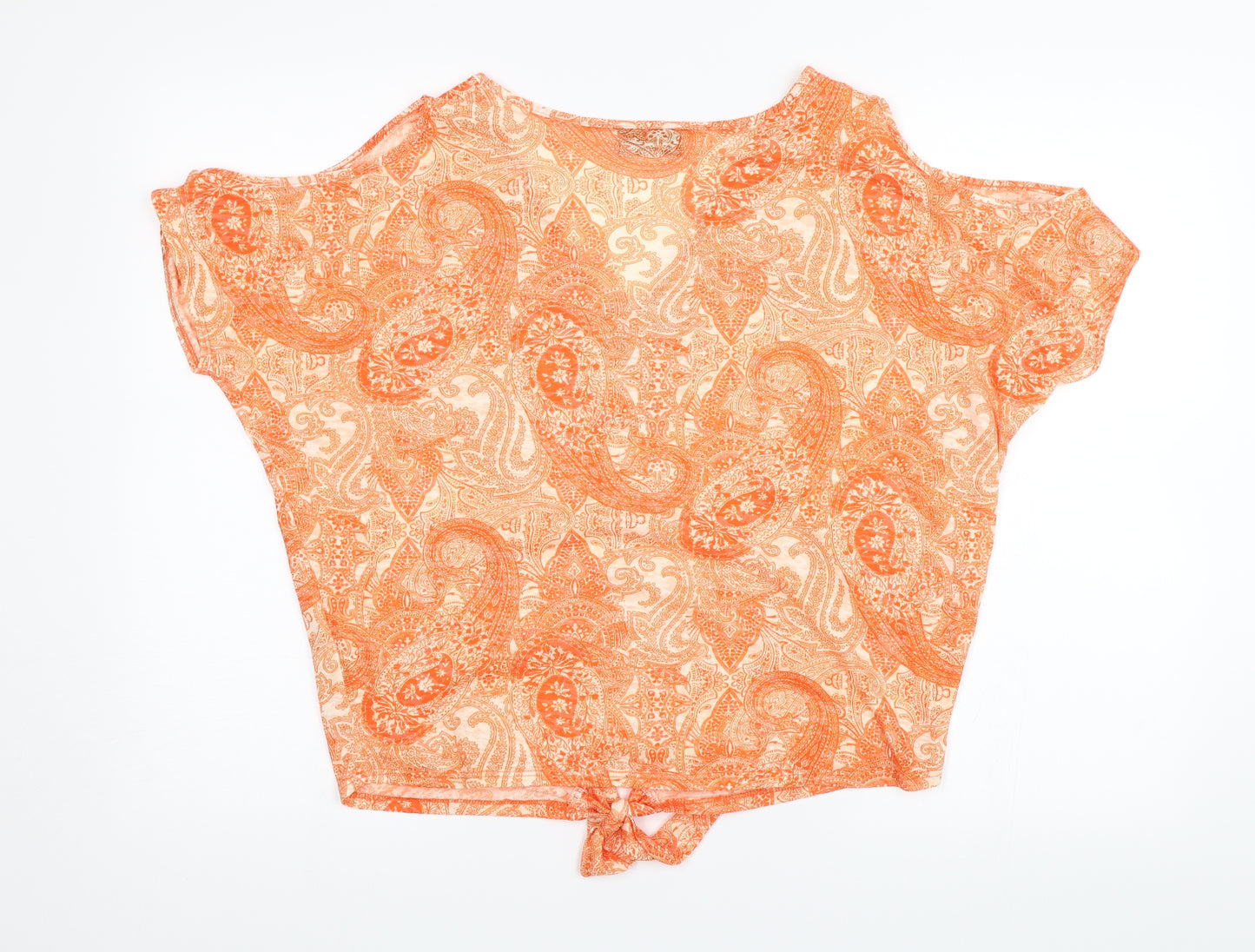 Wallis Womens Orange Paisley  Basic Blouse Size S