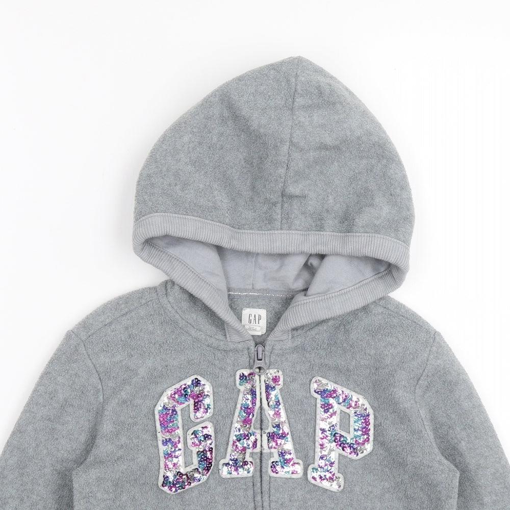 Gap Girls Grey   Full Zip Hoodie Size 6-7 Years