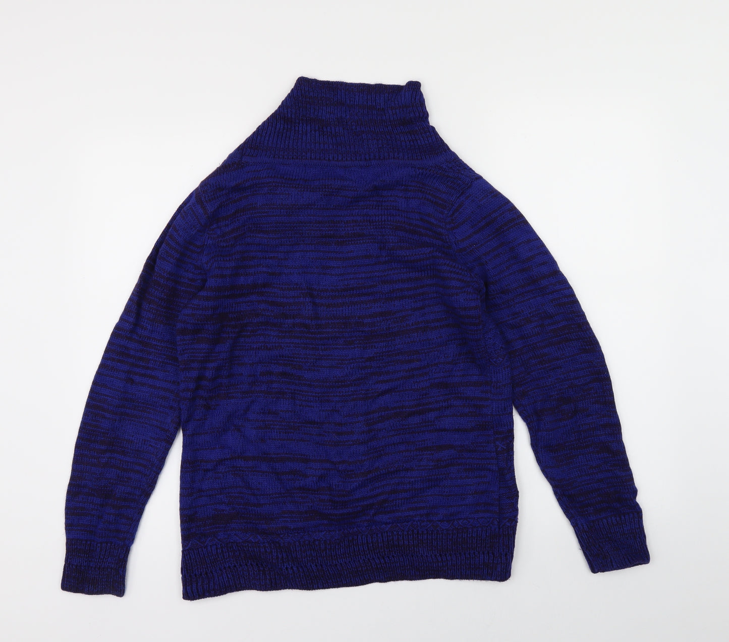 BM Collection Womens Blue Striped Knit Pullover Jumper Size S
