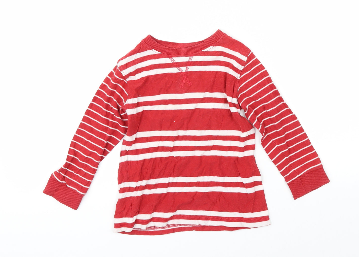 NEXT Boys Red Striped  Pullover T-Shirt Size 2-3 Years