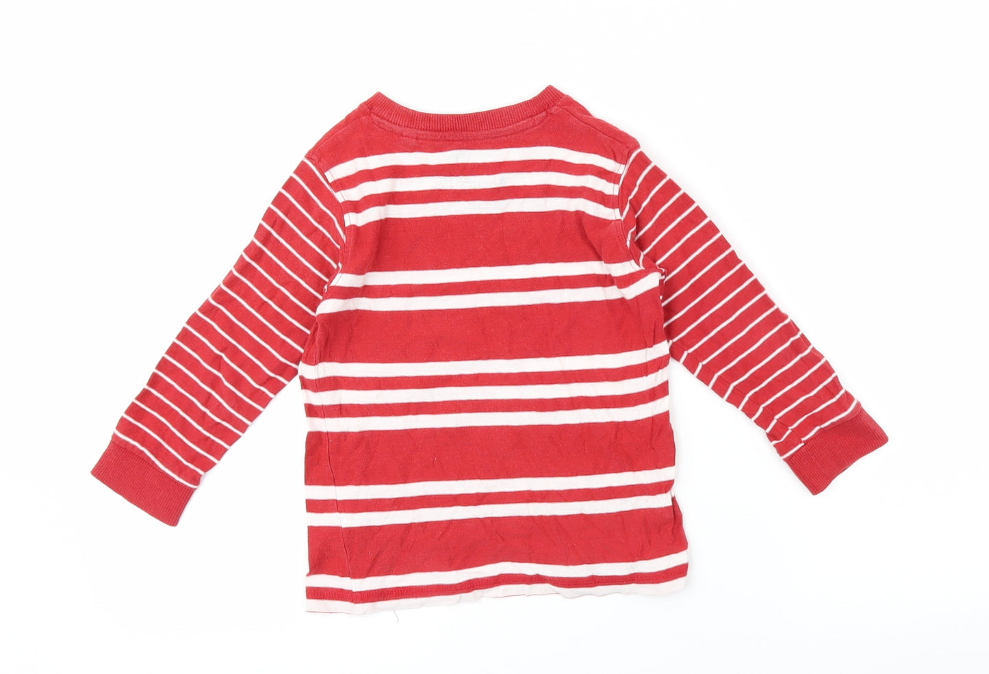 NEXT Boys Red Striped  Pullover T-Shirt Size 2-3 Years
