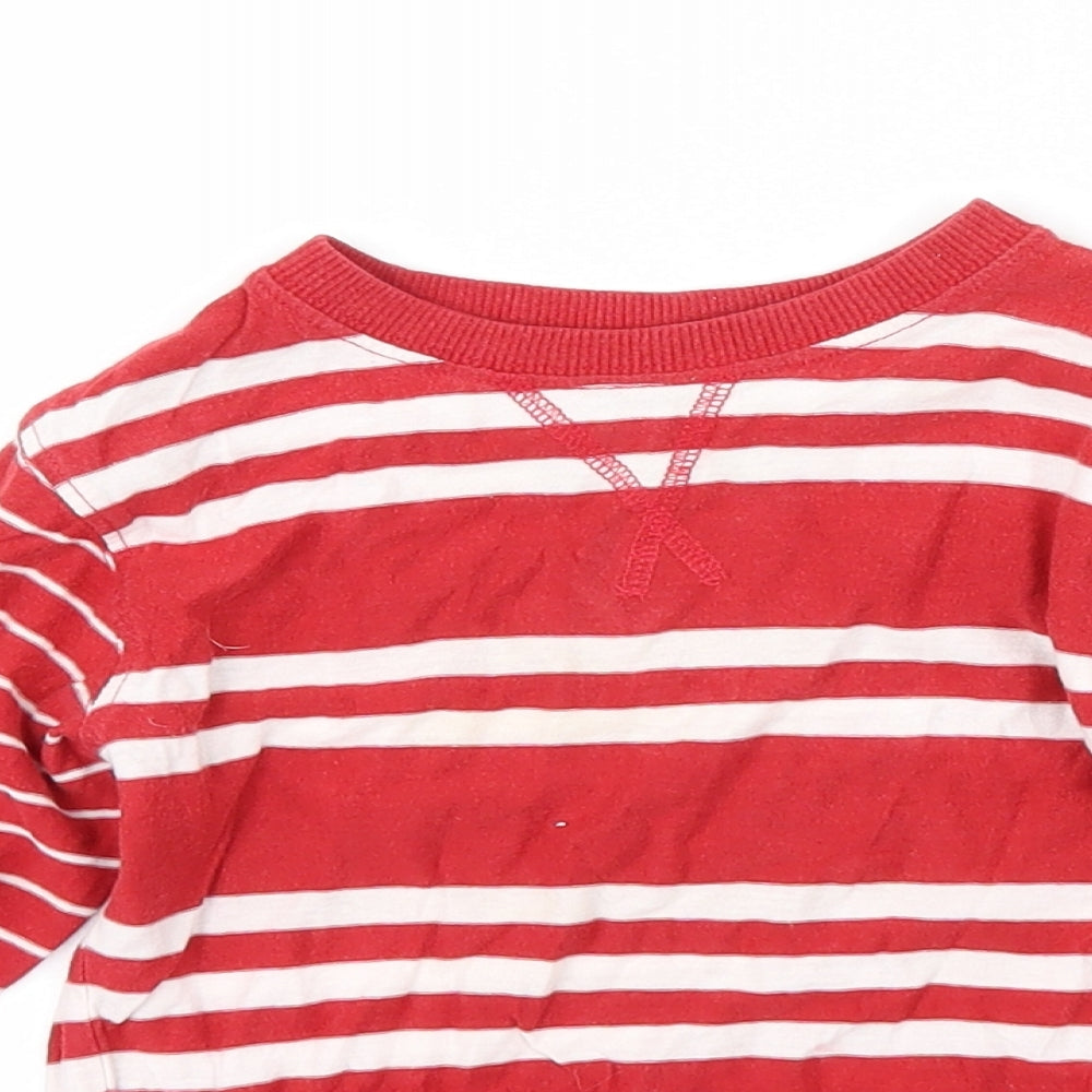 NEXT Boys Red Striped  Pullover T-Shirt Size 2-3 Years