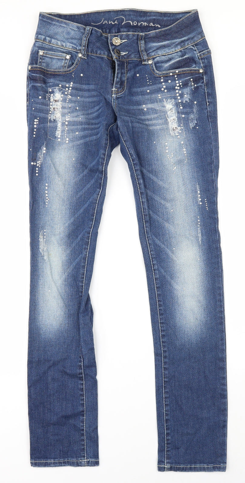 Jane Norman Womens Blue  Denim Skinny Jeans Size 10 L29 in