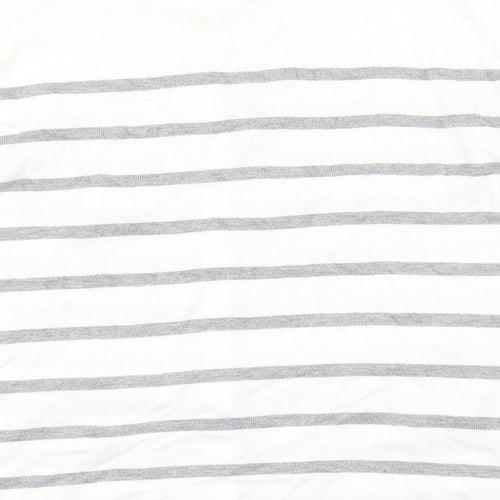 Micha Womens White Striped  Pullover Jumper Size 18