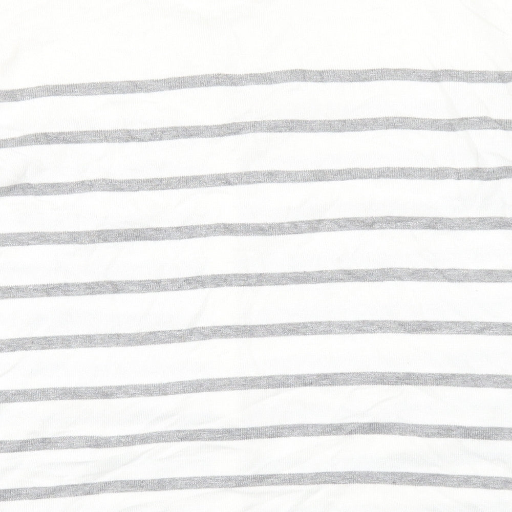 Micha Womens White Striped  Pullover Jumper Size 18