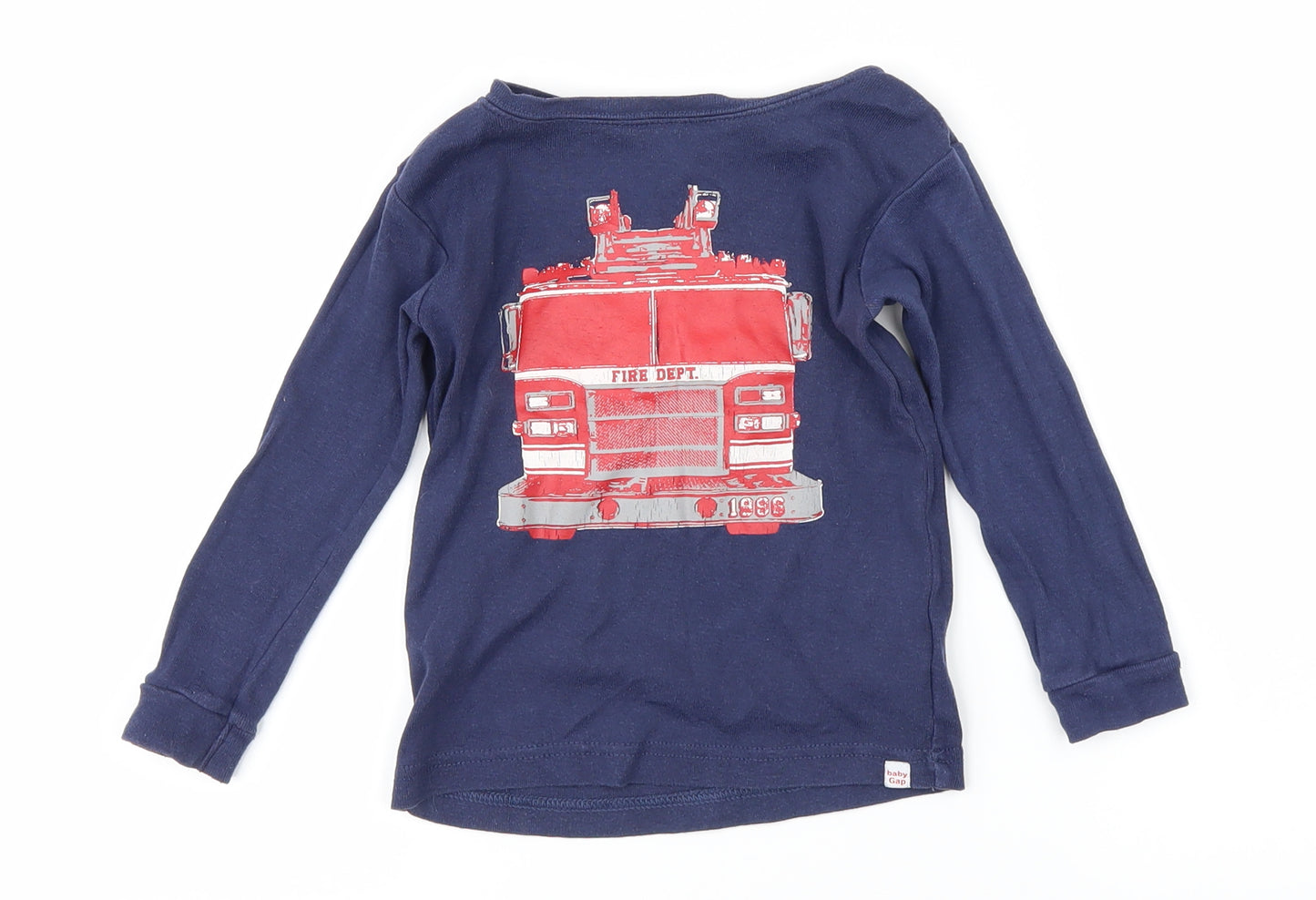 Baby Gap Boys Blue   Basic T-Shirt Size 2 Years  - Fire Truck