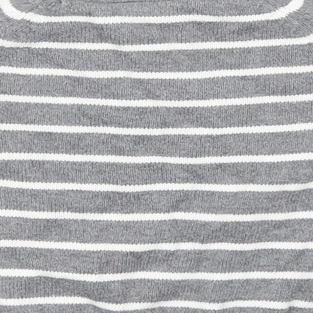 H&M Boys Grey Striped  Pullover Jumper Size 6-9 Months  - Nautical anchor