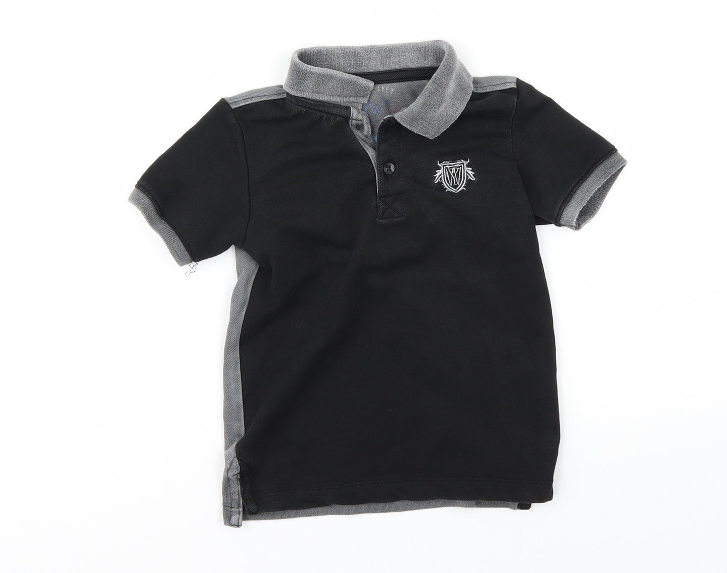 YLW Boys Black   Basic Polo Size 2 Years  - batman superhero