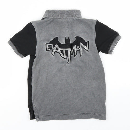 YLW Boys Black   Basic Polo Size 2 Years  - batman superhero