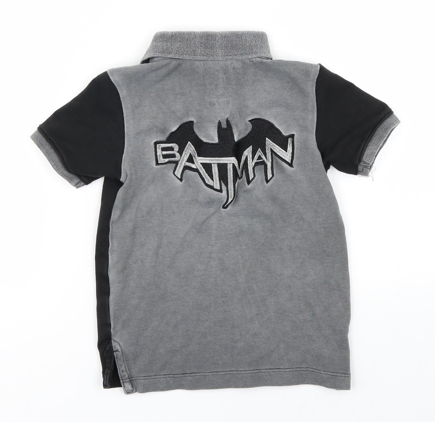 YLW Boys Black   Basic Polo Size 2 Years  - batman superhero