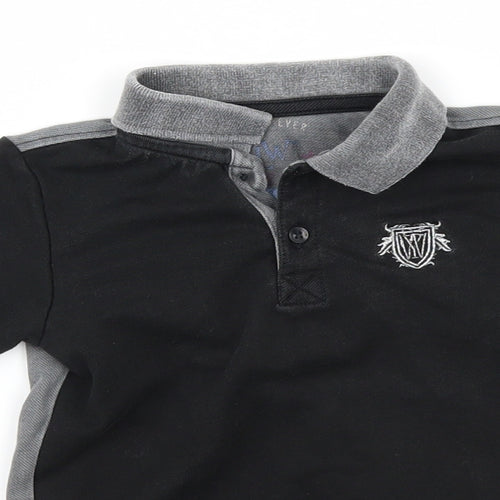 YLW Boys Black   Basic Polo Size 2 Years  - batman superhero