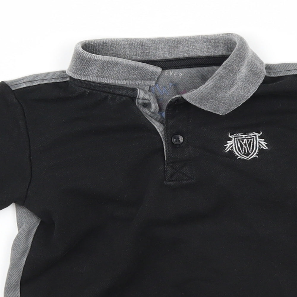 YLW Boys Black   Basic Polo Size 2 Years  - batman superhero