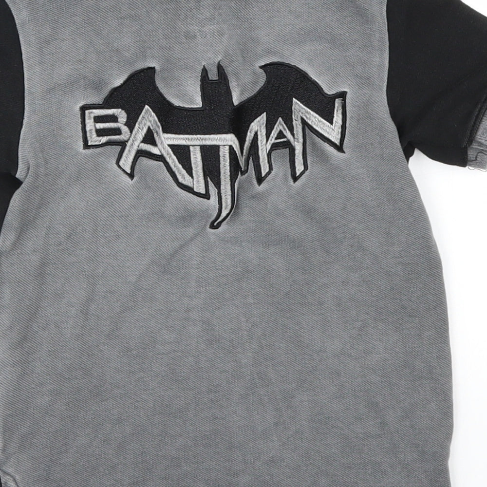 YLW Boys Black   Basic Polo Size 2 Years  - batman superhero