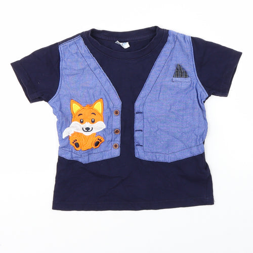 KSB Boys Blue   Basic T-Shirt Size 3-4 Years  - Fox