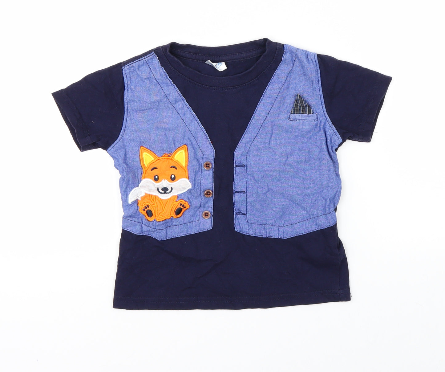 KSB Boys Blue   Basic T-Shirt Size 3-4 Years  - Fox