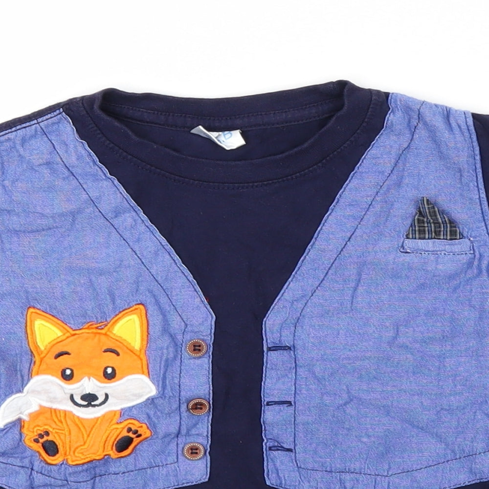 KSB Boys Blue   Basic T-Shirt Size 3-4 Years  - Fox