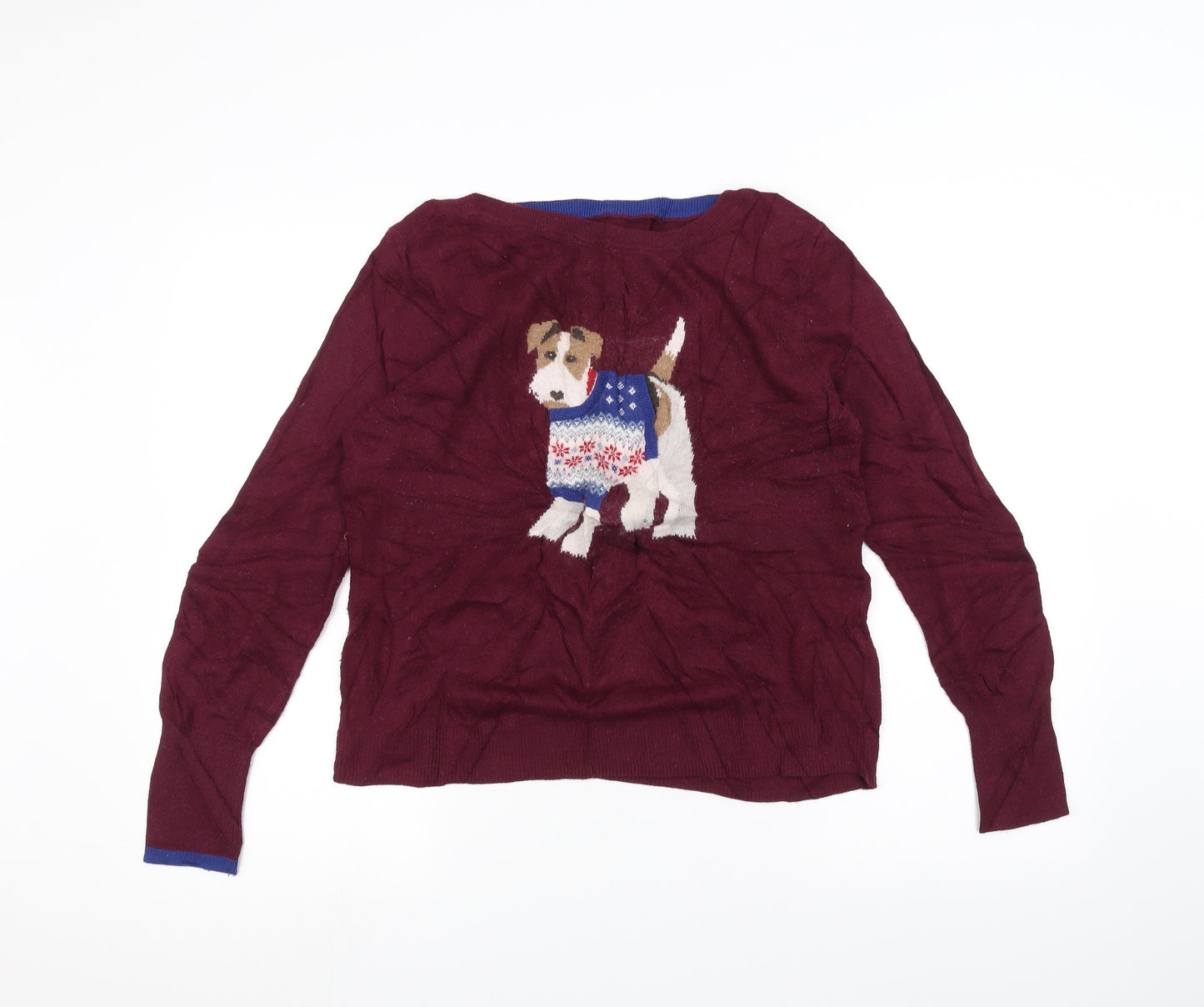 Joules Womens Red   Pullover Jumper Size 14  - Dog