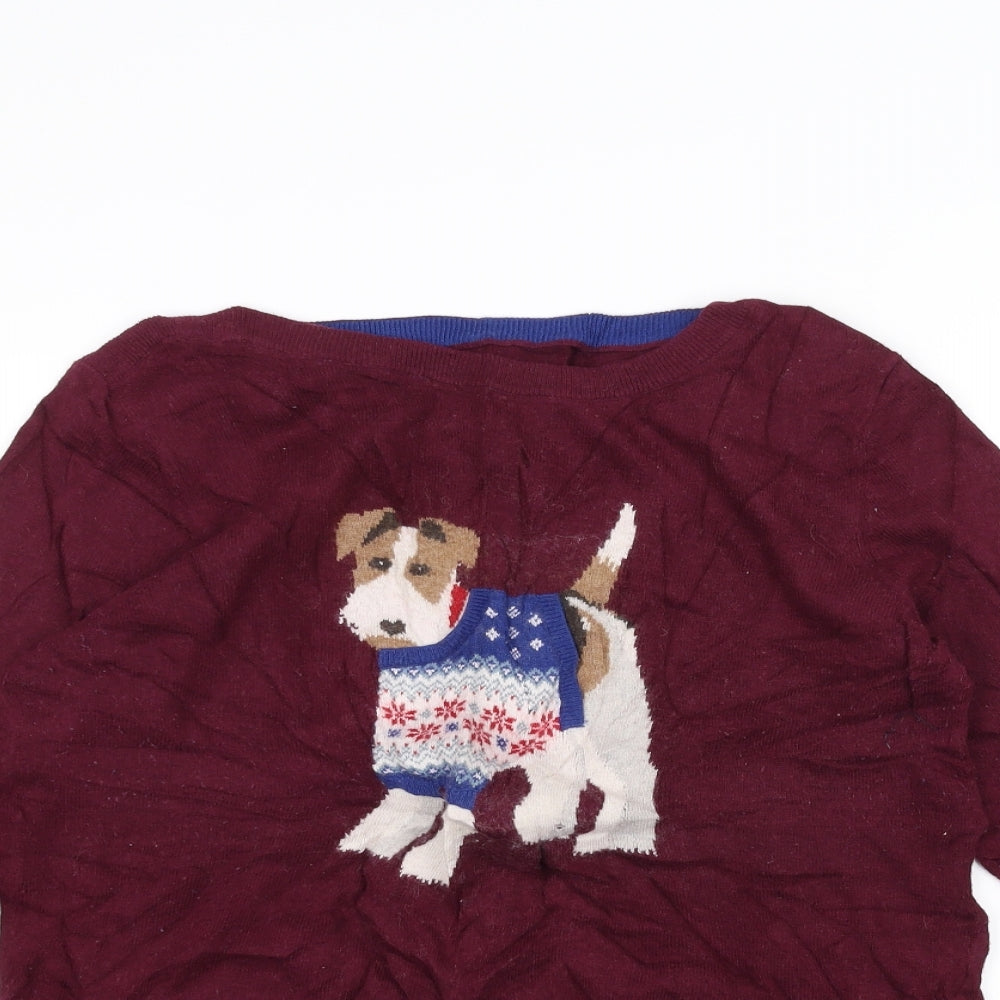 Joules Womens Red   Pullover Jumper Size 14  - Dog