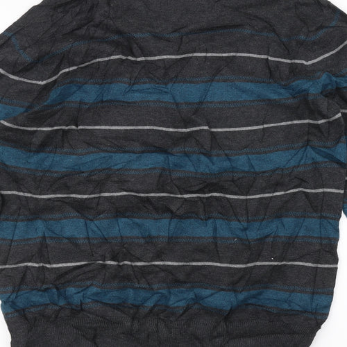 NEXT Mens Grey Striped  Pullover Jumper Size M
