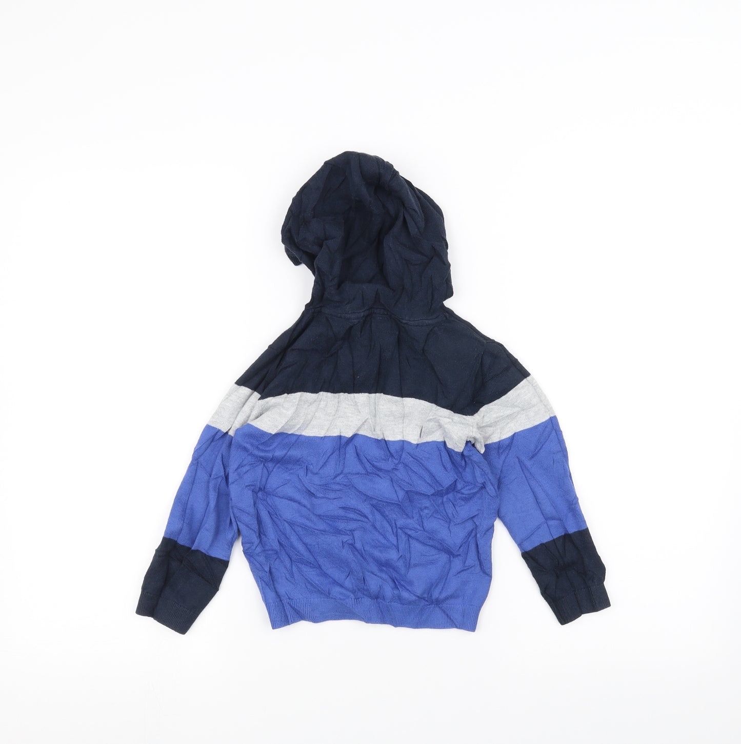 NEXT Boys Blue Striped  Pullover Hoodie Size 4 Years