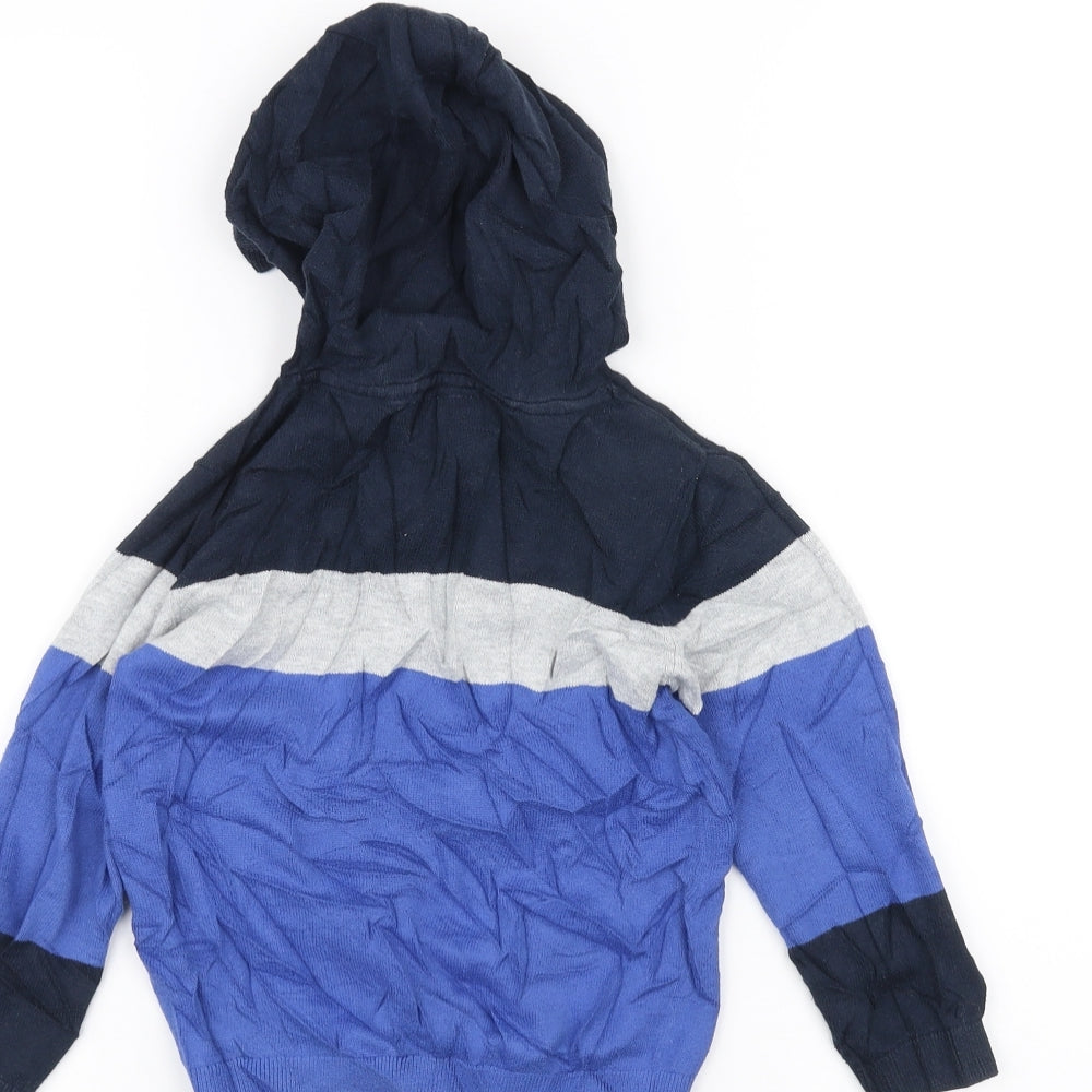 NEXT Boys Blue Striped  Pullover Hoodie Size 4 Years