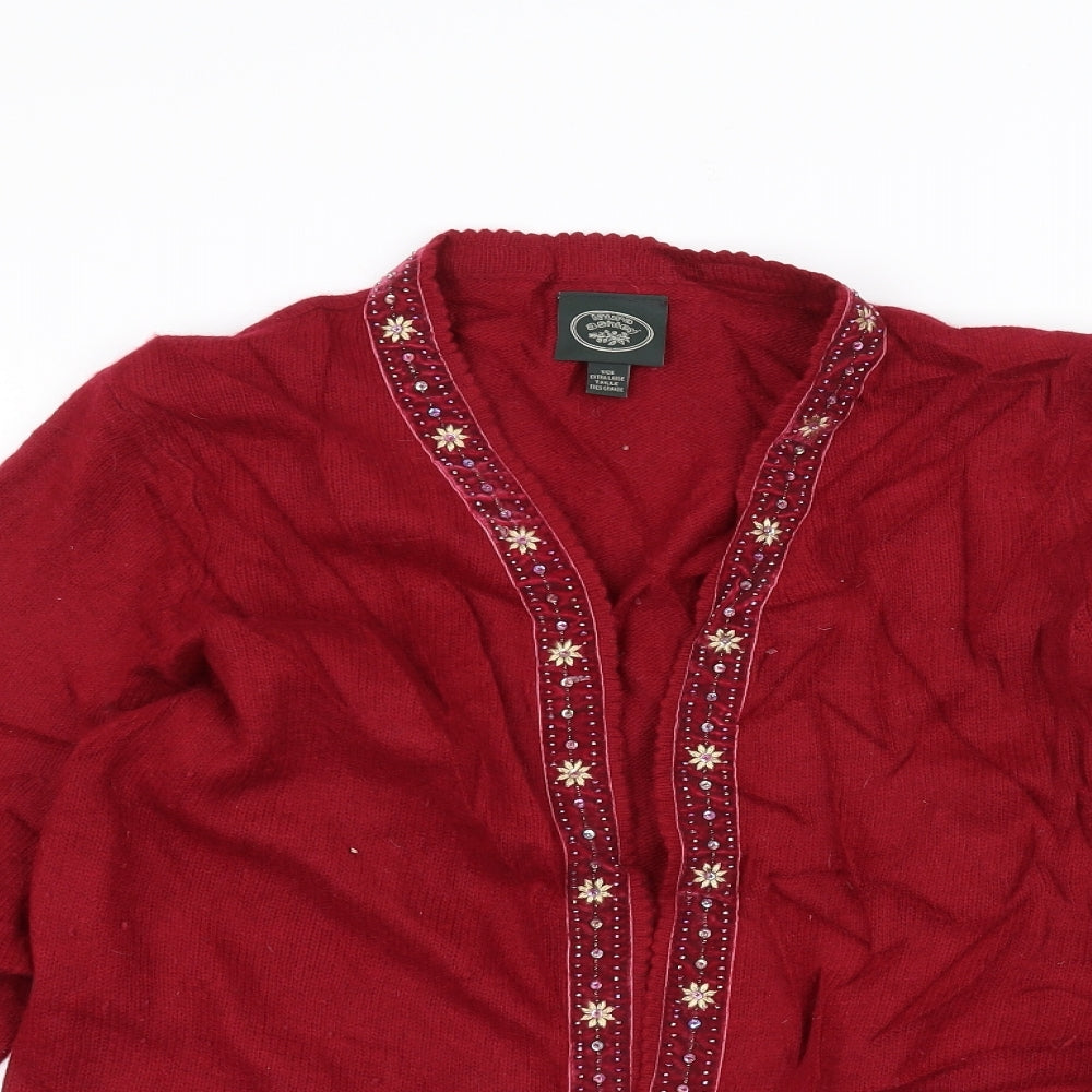 Laura Ashley Womens Red   Jacket Coatigan Size XL