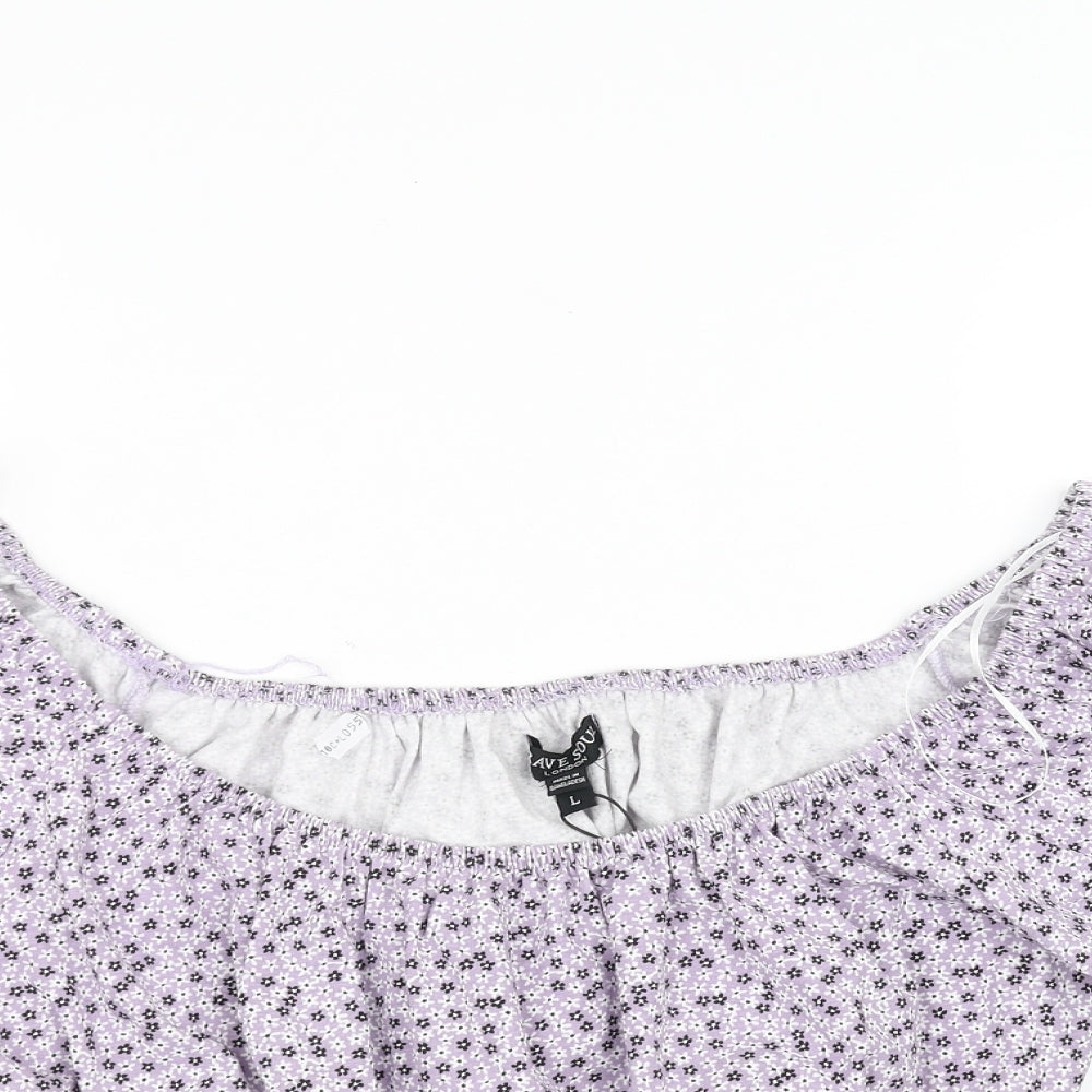 Brave Soul Womens Purple   Basic Blouse Size L