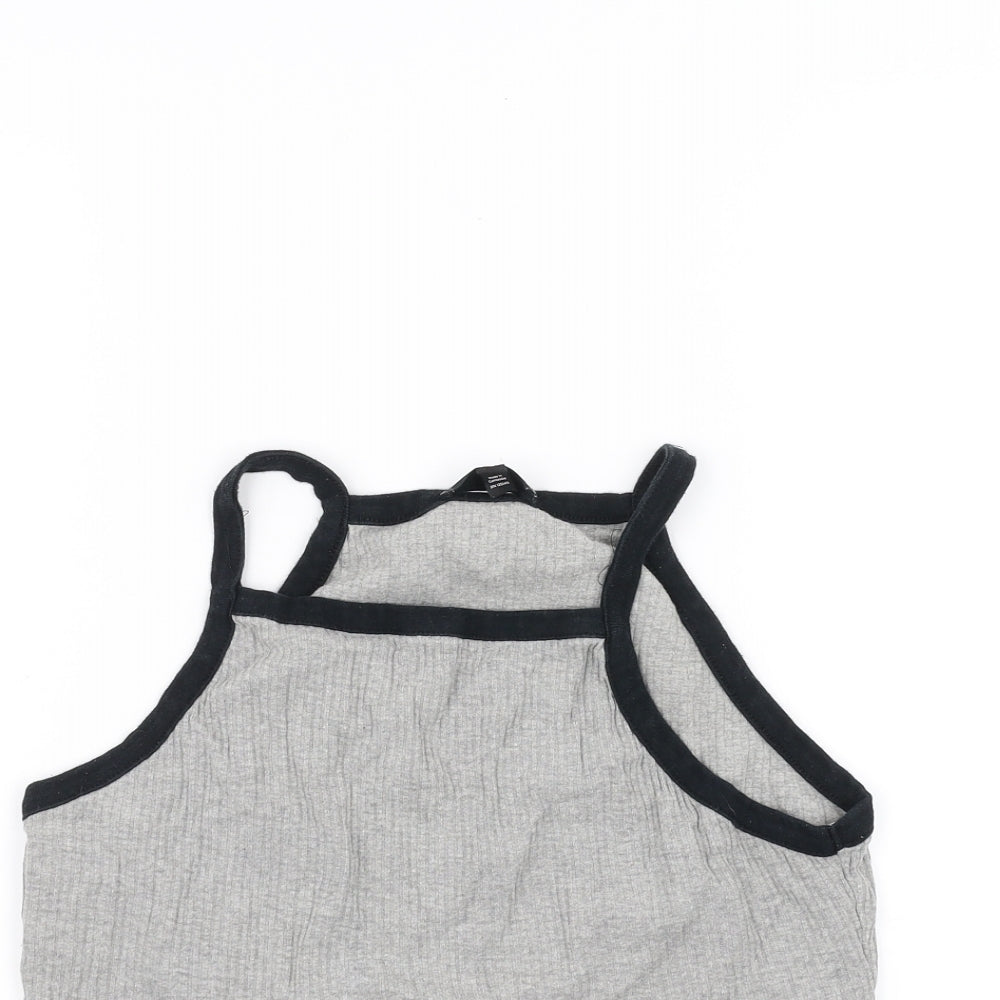 Topshop Womens Grey   Basic Tank Size 16