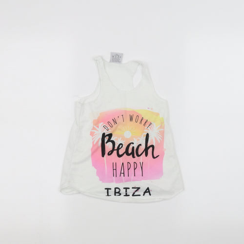 planet zoo Girls White   Basic Tank Size 4 Years