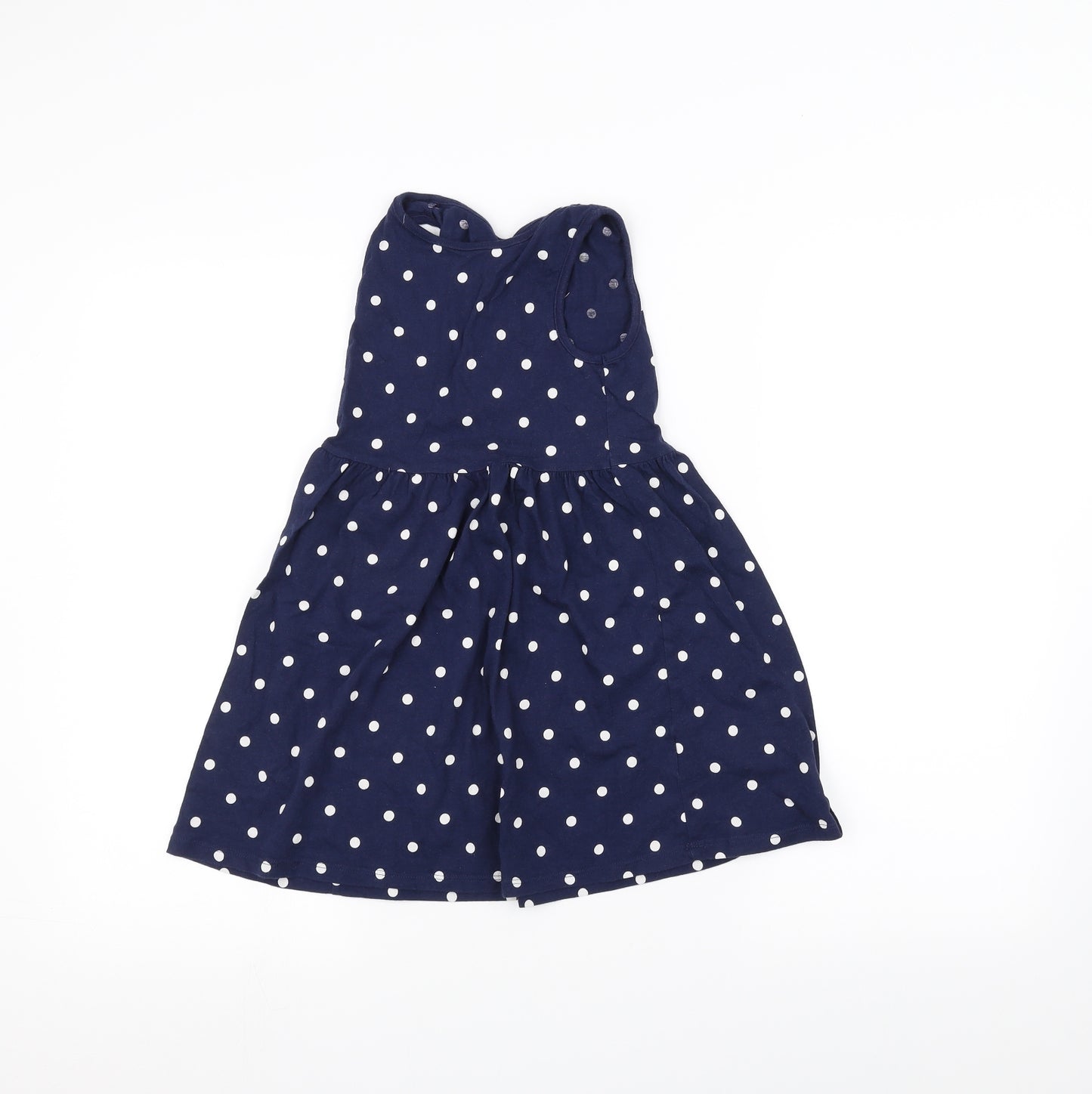 F&F Girls Blue Polka Dot  Shift  Size 6-7 Years