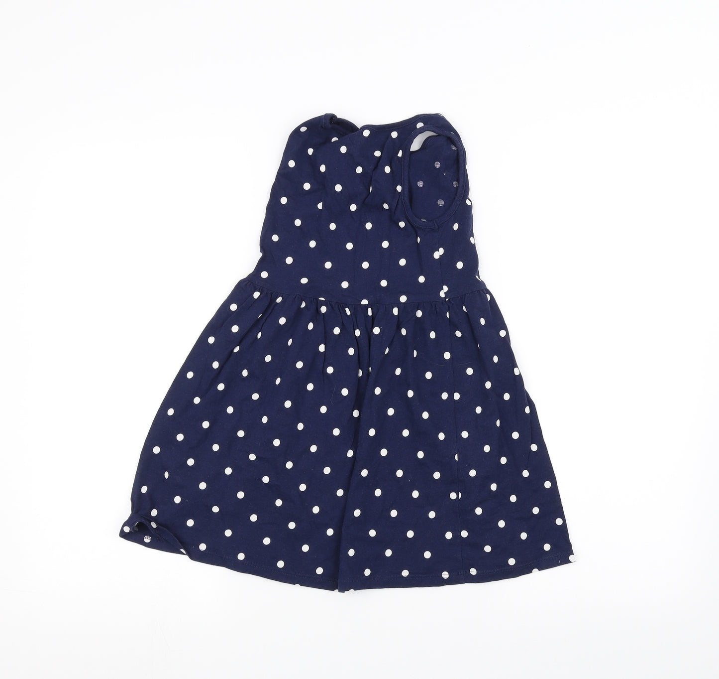 F&F Girls Blue Polka Dot  Shift  Size 6-7 Years