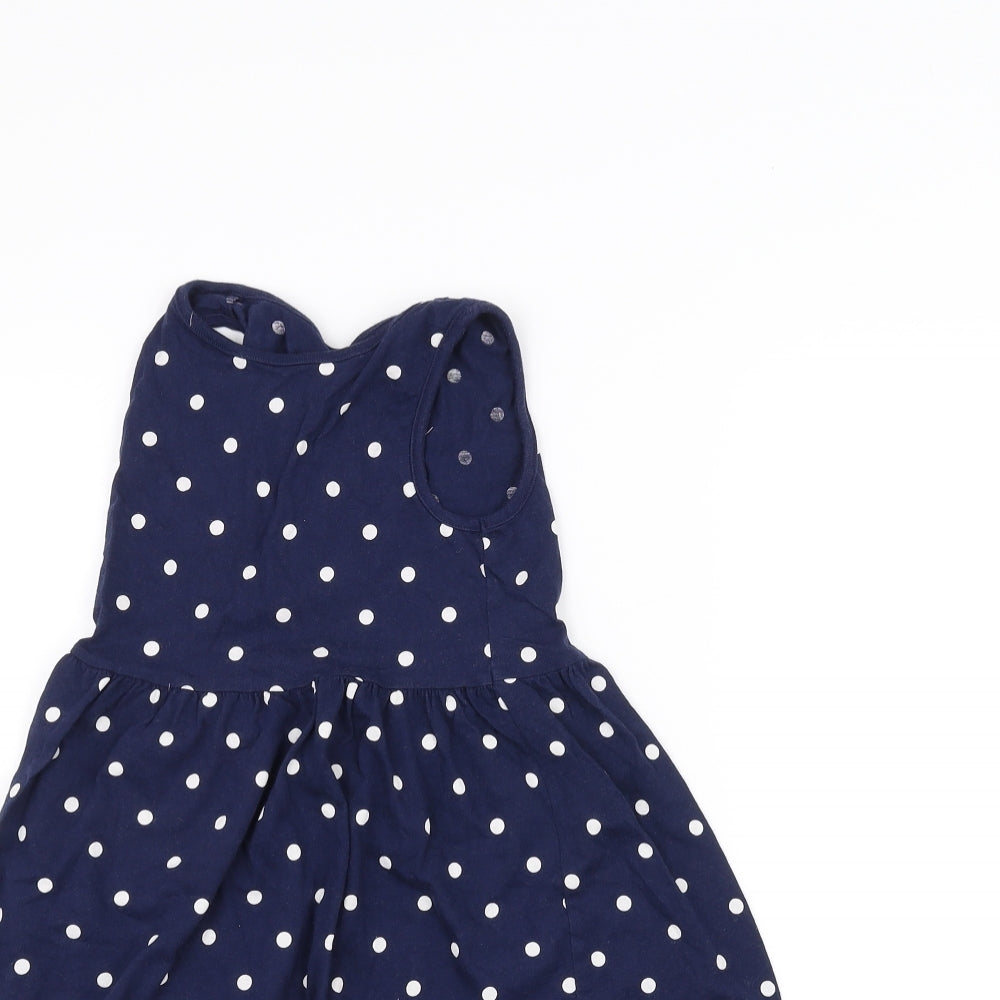 F&F Girls Blue Polka Dot  Shift  Size 6-7 Years
