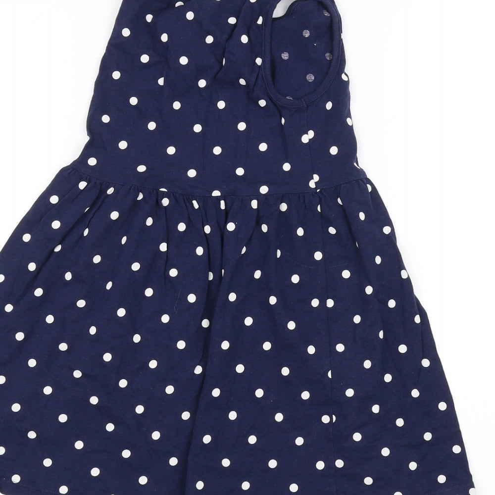 F&F Girls Blue Polka Dot  Shift  Size 6-7 Years