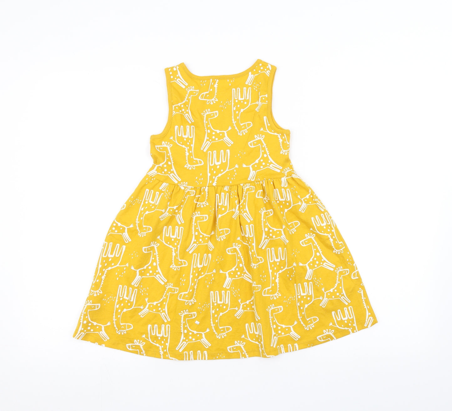 F&F Girls Yellow Polka Dot  A-Line  Size 5-6 Years