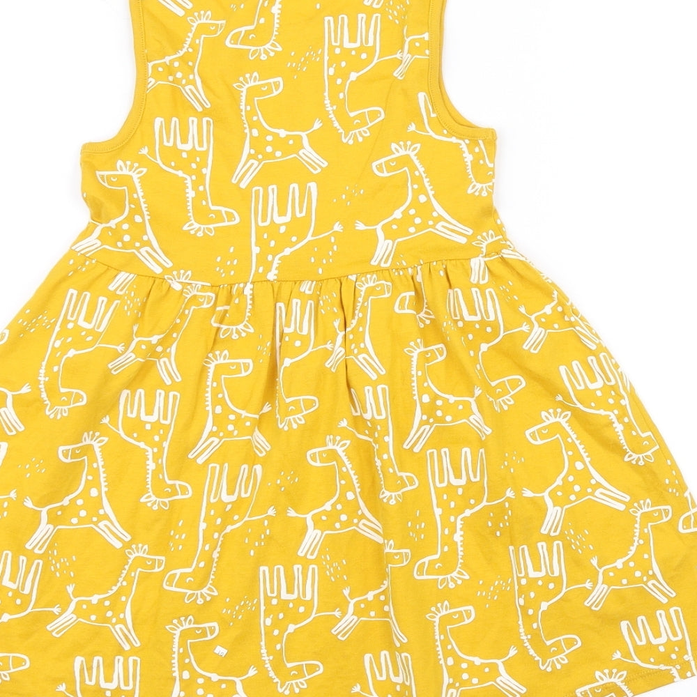 F&F Girls Yellow Polka Dot  A-Line  Size 5-6 Years