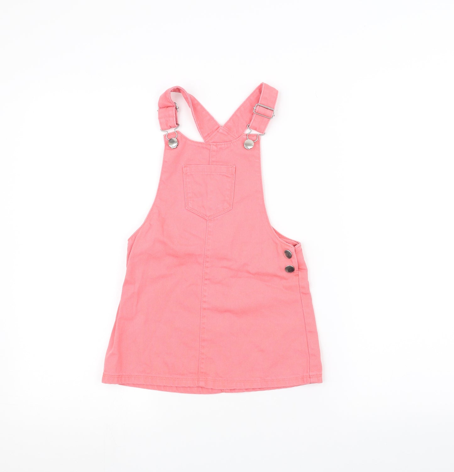 F&F Girls Pink   Pinafore/Dungaree Dress  Size 4-5 Years
