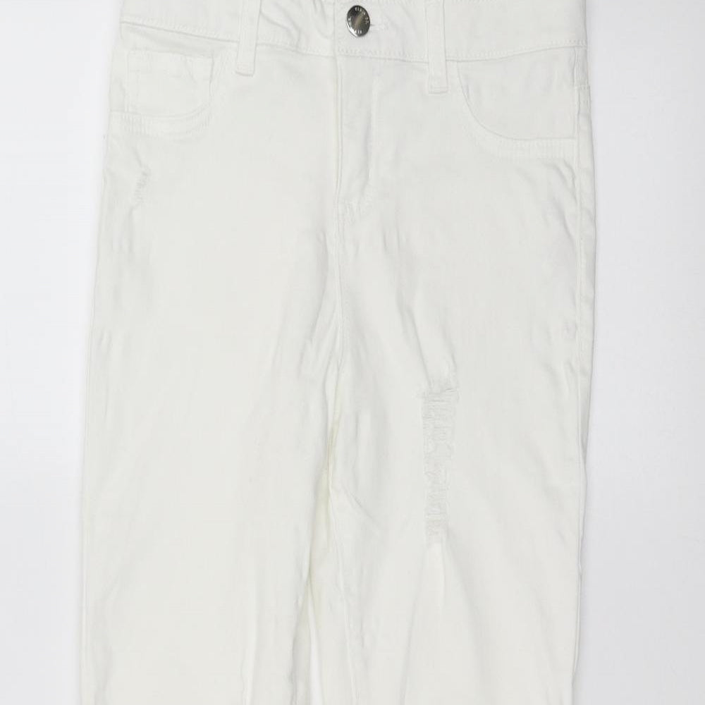 Denim & Co. Girls White   Skinny Jeans Size 9-10 Years